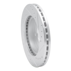 Ford Probe Brake Rotor (1) - Front Left - R1 Concepts - Drilled & Slotted - Silver - `93-`03